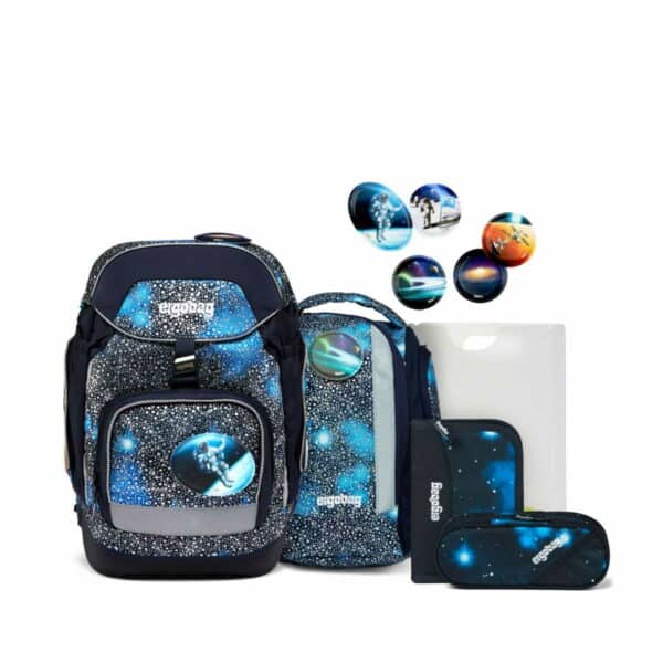 Ergobag Schulrucksack Pack Set 6tlg. Bär Anhalter durch die Galaxis Dunkelblau