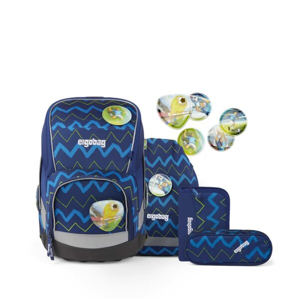 Ergobag Schulrucksack Cubo Wide Set 5tlg. FallrückziehBär Blau