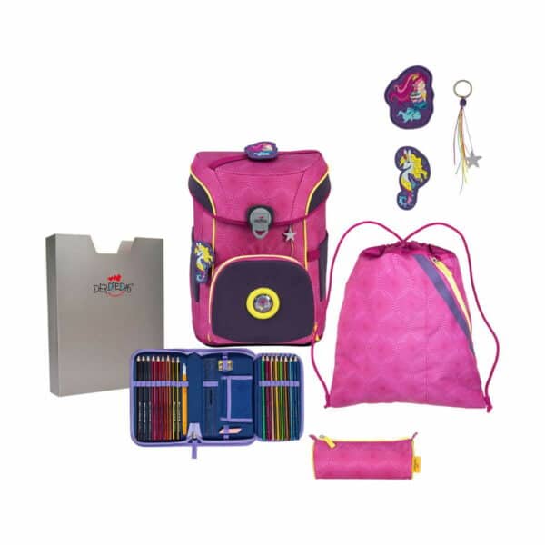 DerDieDas Schulrucksack ErgoFlex Easy Set 5tlg. Superflash Pink