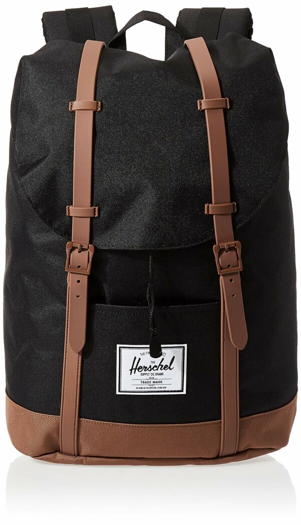 Herschel Freizeitrucksack Retreat Black/Saddle Brown Schwarz