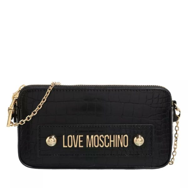 Moschino Love Wallet Portaf.Big Logo Croco Slg Pu Nero Schwarz