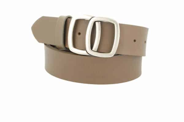 MGM Design Ledergürtel Damen Invecchiato 4 cm breit 80 cm Taupe