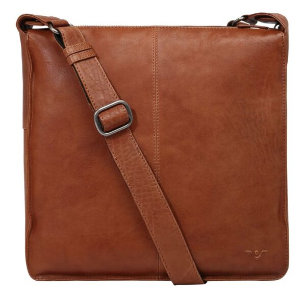 Voi Handtasche mit Reißversc cognac Glatte Rindleder