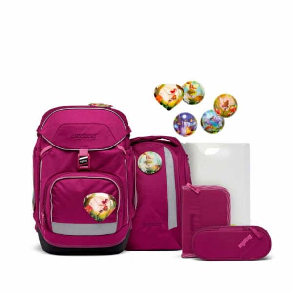 Ergobag Schulrucksack Pack Set 6 tlg. Eco Hero Edition WaldzauBär Beere