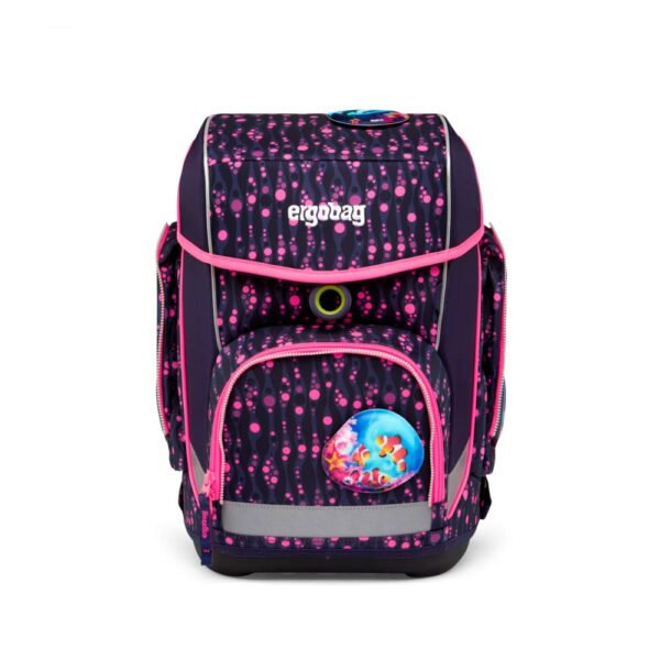 Ergobag Schulrucksack Cubo Set 5tlg. Lumi Edition Bärmuda Viereck Lila