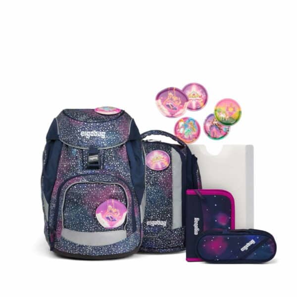 Ergobag Pack Bärlaxy SUPER REFLEX GLOW EDITION Schulrucksack Set 6tlg. Lila/Pink