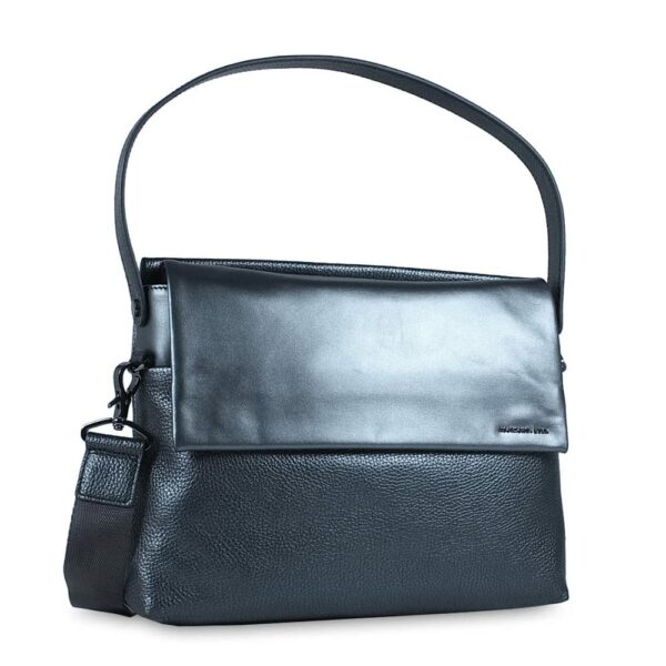 Mandarina Duck RV-Handtasche dunkelblau Genarbte Rindleder