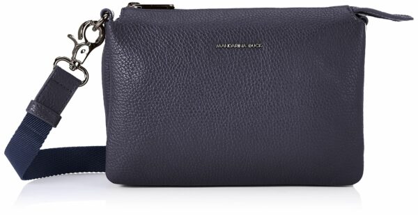 Mandarina Duck Tasche Reißverschluss blau Glatte Rindleder