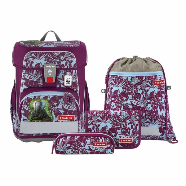 Step by Step Schulrucksack Cloud WWF Set 5tlg. Elephants Sonderedition Lila