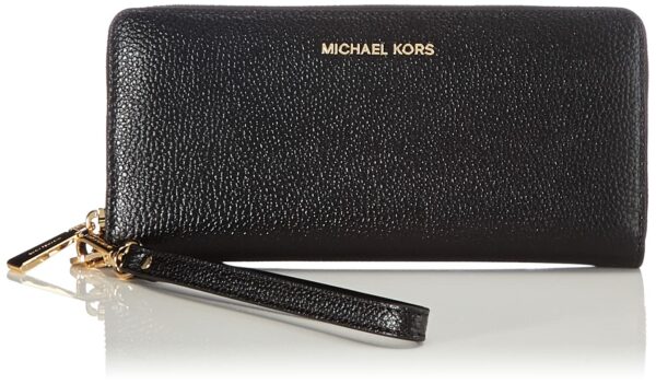 Michael Kors PORTEMONNAIE schwarz Genarbte Rindleder