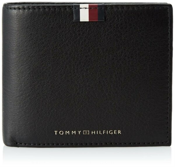 Tommy Hilfiger Herrenbörsen schwarz Genarbte Rindleder