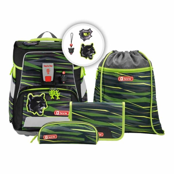 Step by Step Schulrucksack Space Set 5tlg. Wild Cat Chiko Schwarz