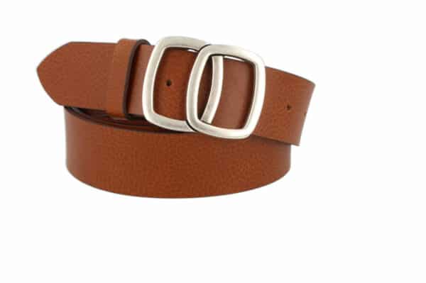 MGM Design Ledergürtel Damen Invecchiato 4 cm breit 90 cm Cognac